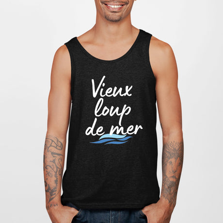 Débardeur Homme Vieux loup de mer Noir