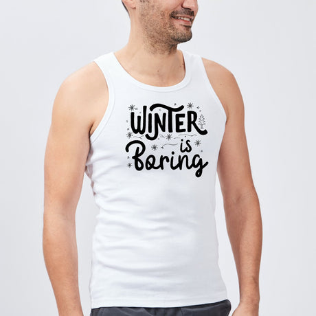 Débardeur Homme Winter is boring Blanc