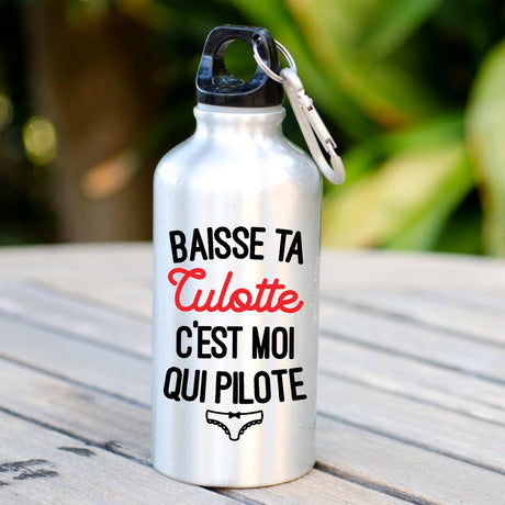 Gourde Baisse ta culotte c'est moi qui pilote Blanc