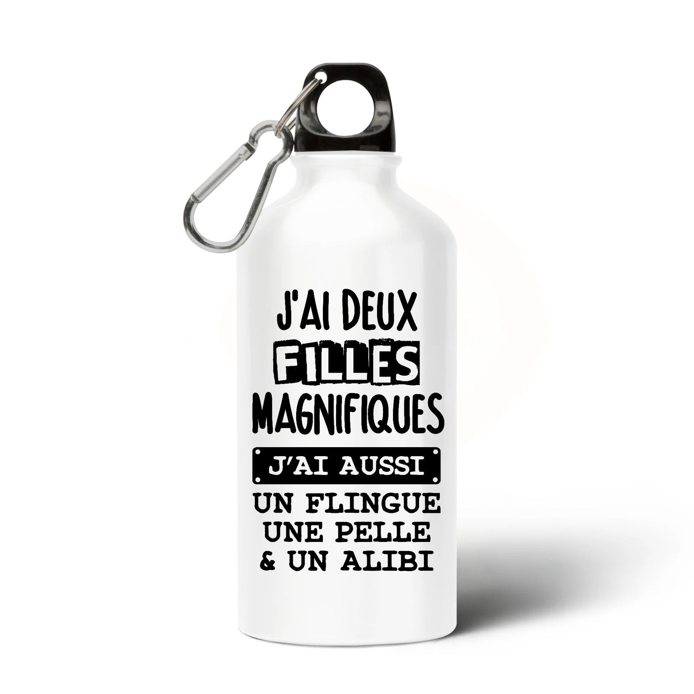 Gourde J'ai deux filles magnifiques Blanc