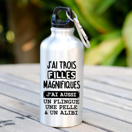 Gourde J'ai trois filles magnifiques Blanc