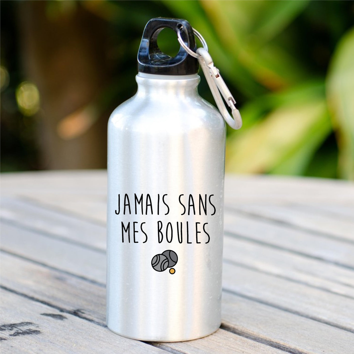 Gourde Jamais sans mes boules Blanc