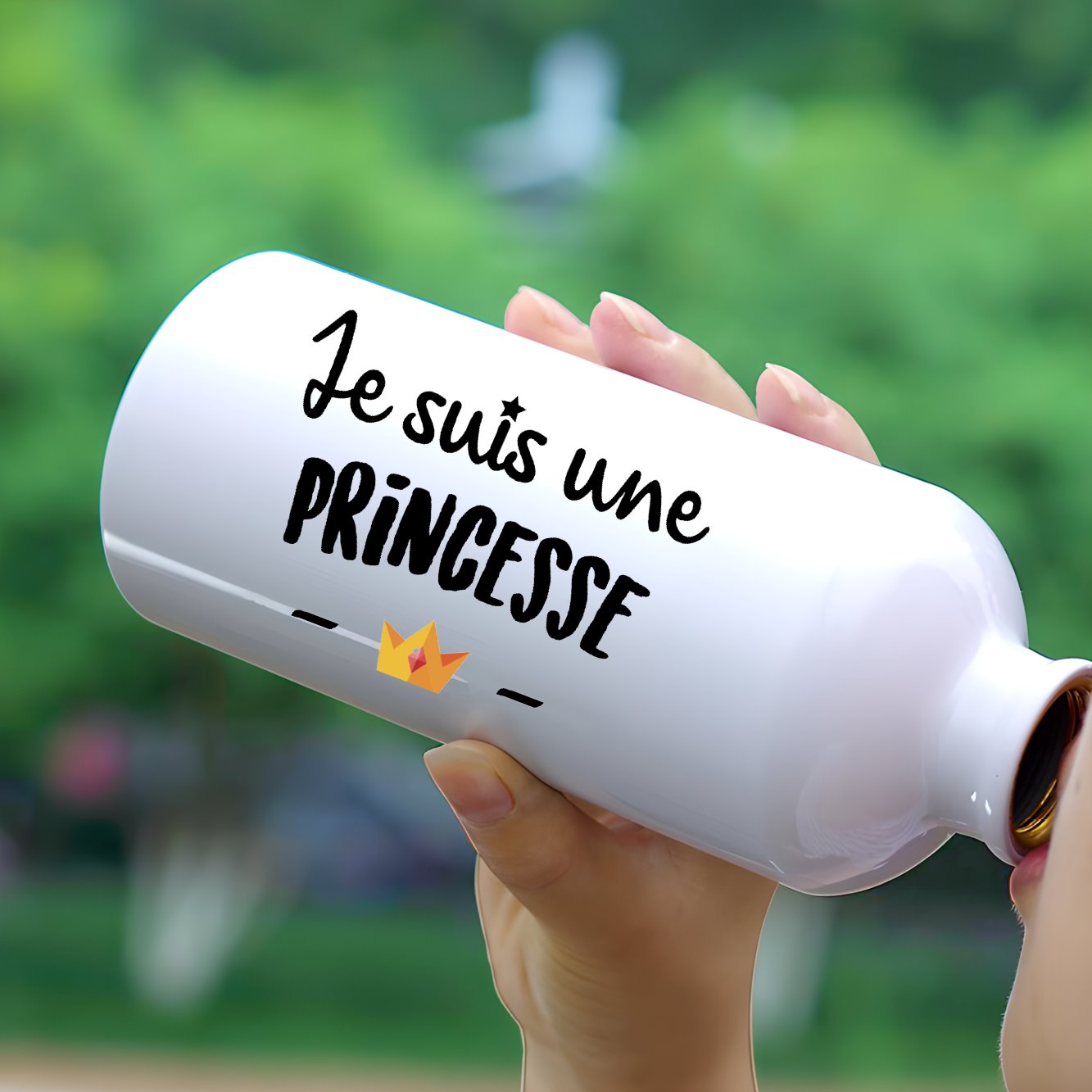 Gourde Je suis une princesse Blanc
