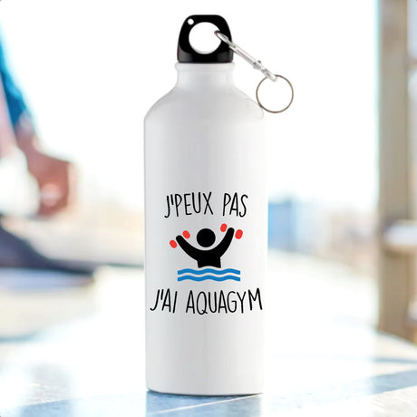 Gourde J'peux pas j'ai aquagym Blanc