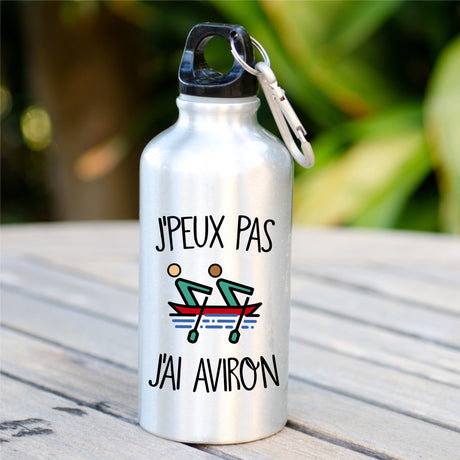 Gourde J'peux pas j'ai aviron Blanc