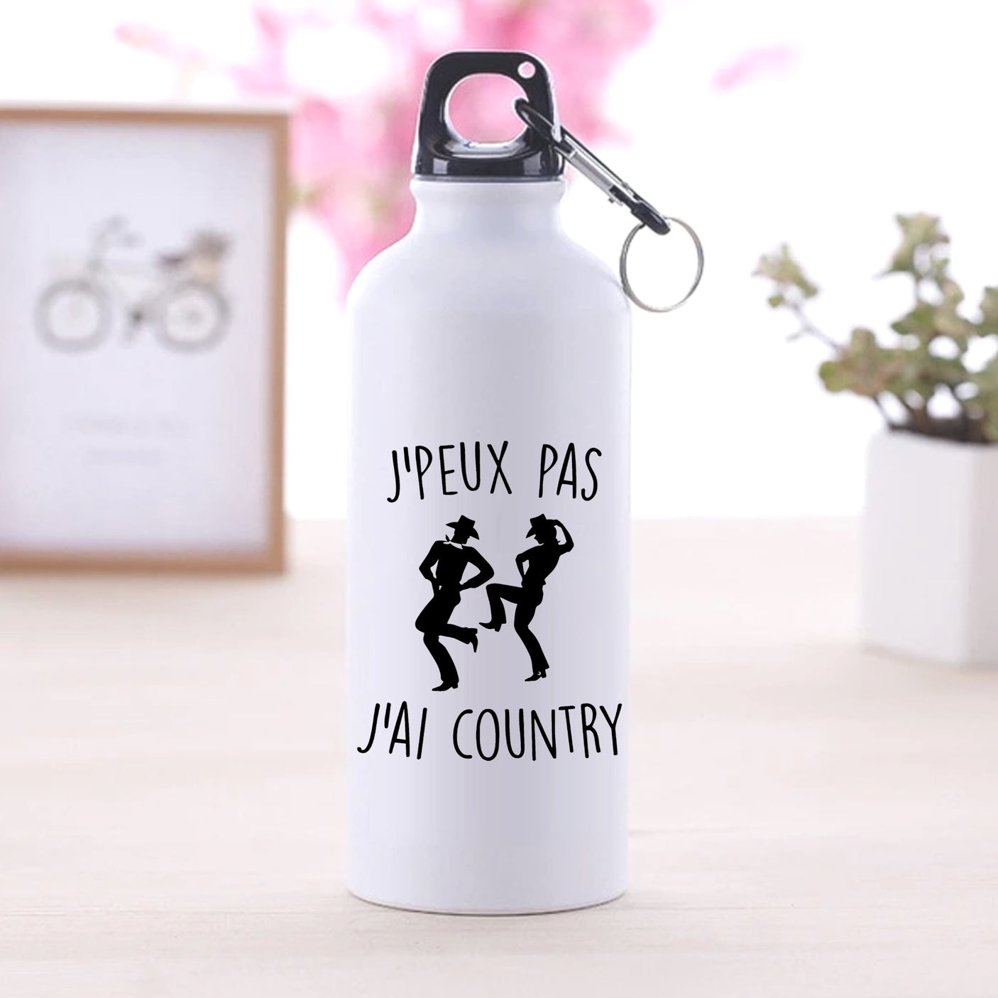 Gourde J'peux pas j'ai country Blanc