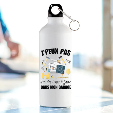 Gourde J'peux pas j'ai garage Blanc
