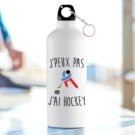 Gourde J'peux pas j'ai hockey Blanc