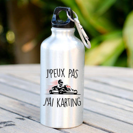 Gourde J'peux pas j'ai karting Blanc