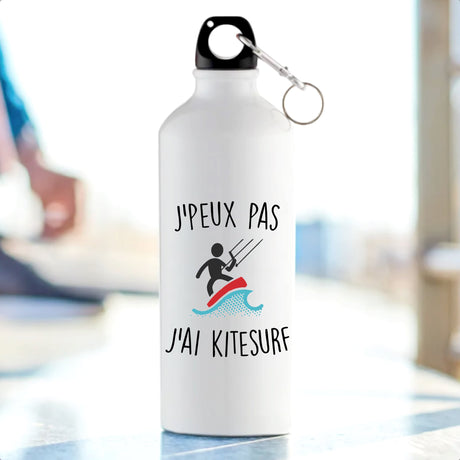 Gourde J'peux pas j'ai kitesurf Blanc