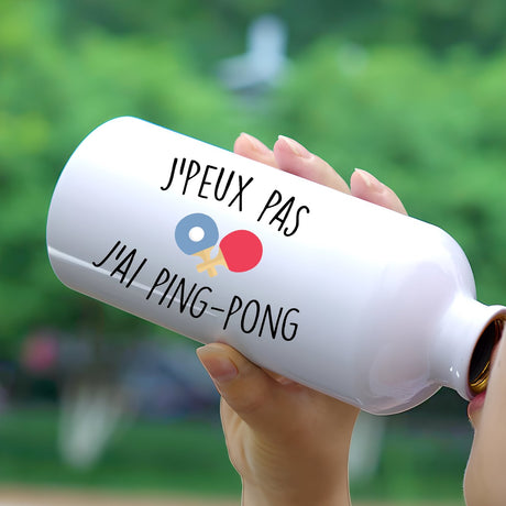 Gourde J'peux pas j'ai ping-pong Blanc