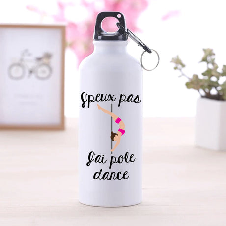 Gourde J'peux pas j'ai pole dance Blanc