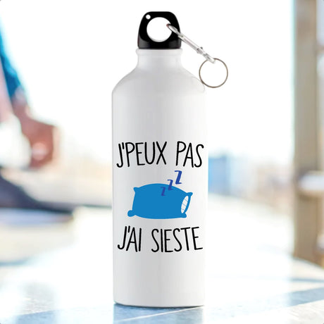 Gourde J'peux pas j'ai sieste Blanc