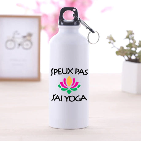 Gourde J'peux pas j'ai yoga Blanc