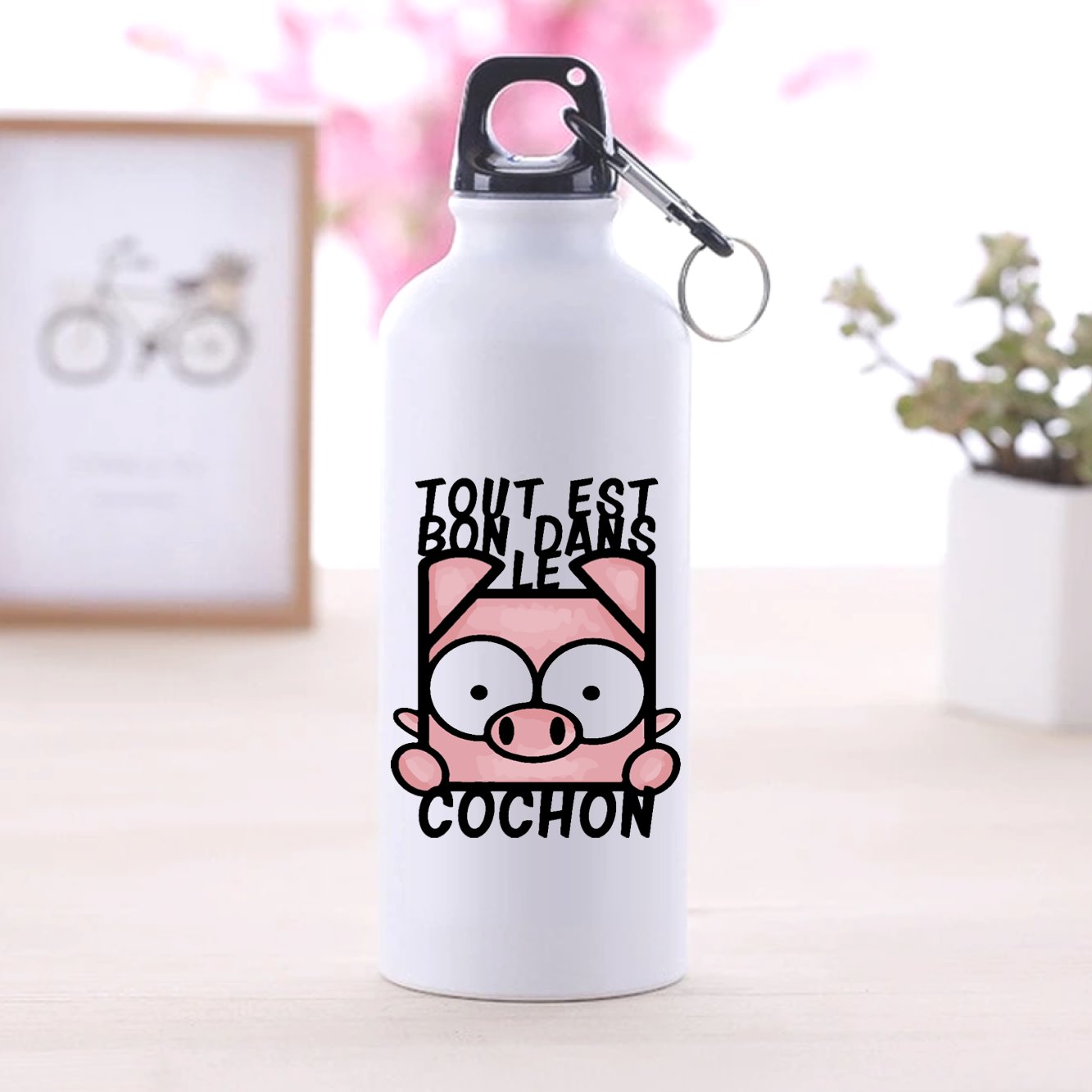 Gourde Tout est bon dans le cochon Blanc