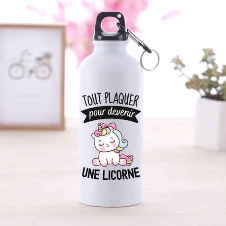 Gourde Tout plaquer pour devenir une licorne Blanc
