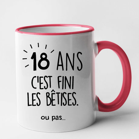 Mug Anniversaire 18 ans Rouge