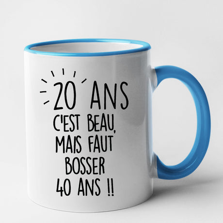 Mug Anniversaire 20 ans Bleu