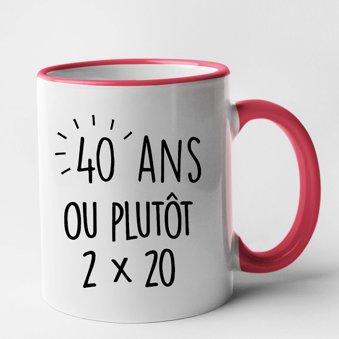 Mug Anniversaire 40 ans Rouge