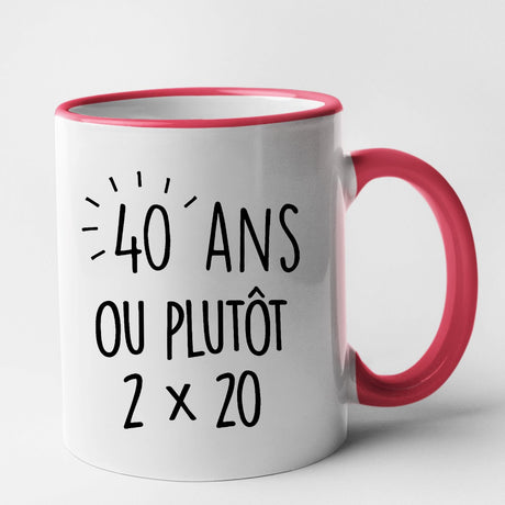 Mug Anniversaire 40 ans Rouge