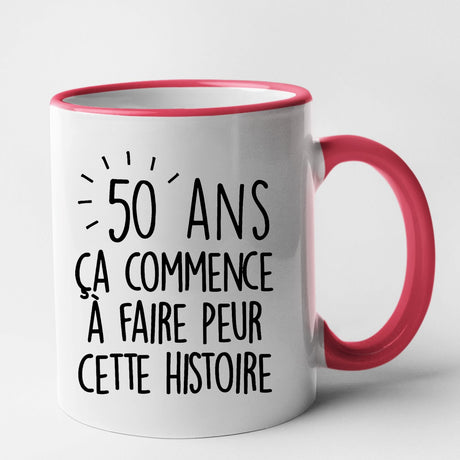 Mug Anniversaire 50 ans Rouge