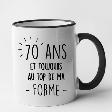 Mug Anniversaire 70 ans Noir