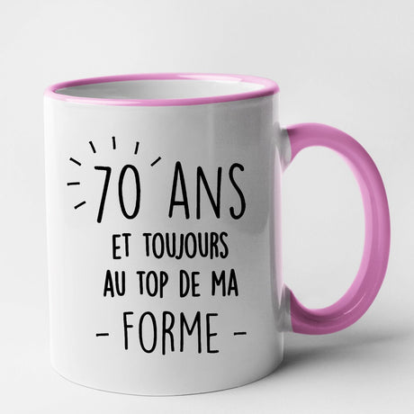 Mug Anniversaire 70 ans Rose