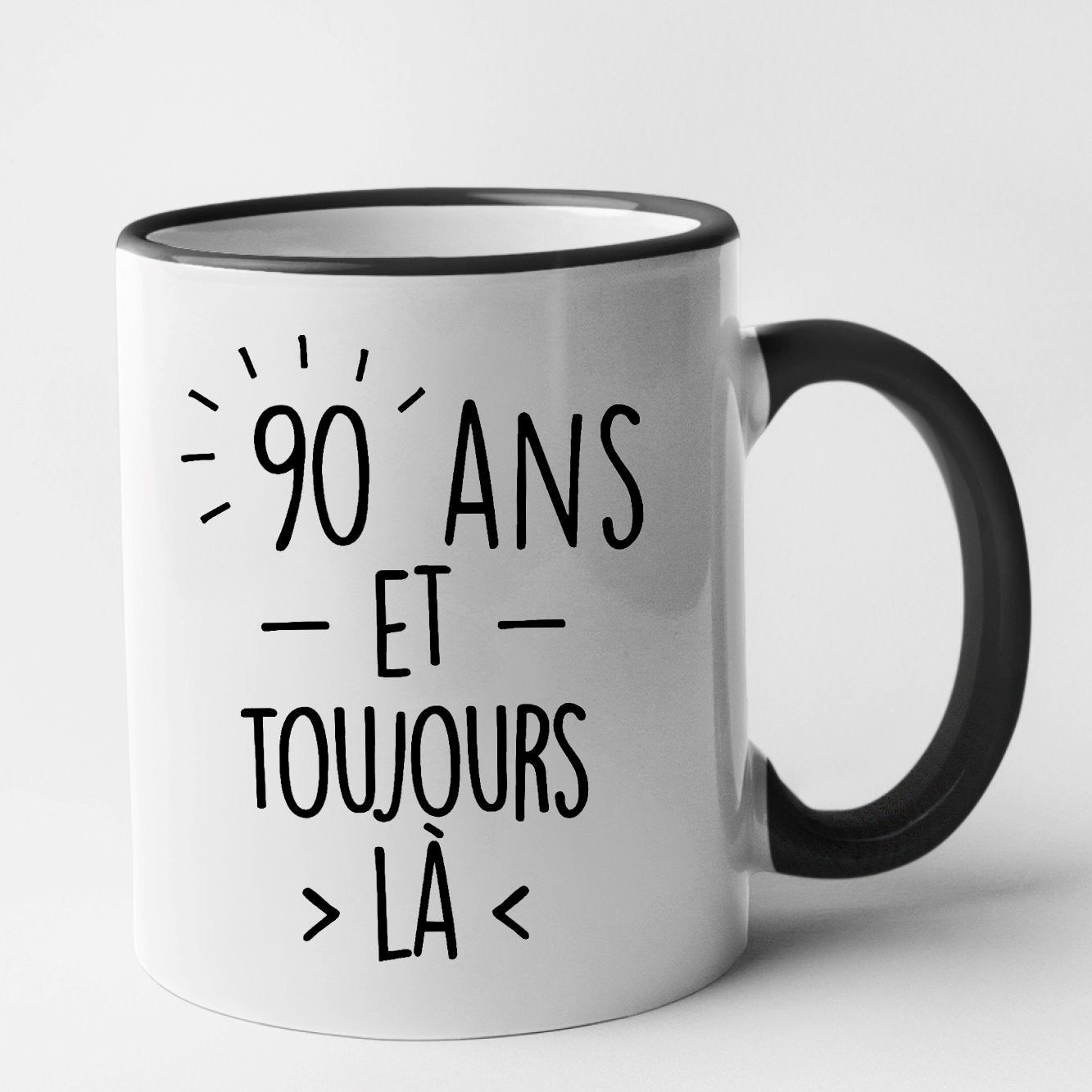 Mug Anniversaire 90 ans Noir