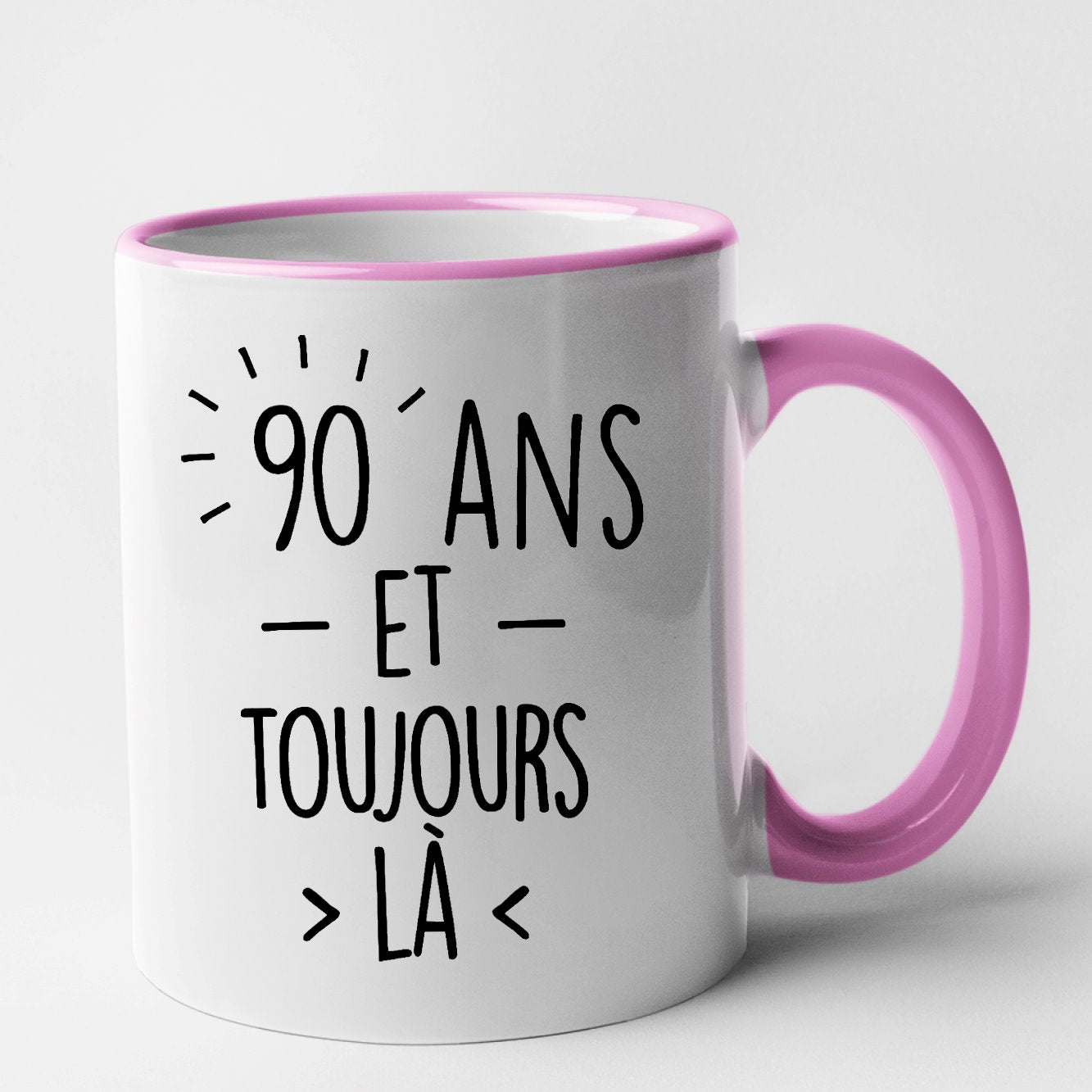 Mug Anniversaire 90 ans Rose