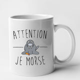 Mug Attention je mords Blanc