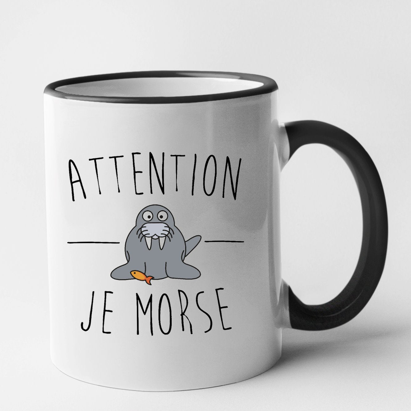 Mug Attention je mords Noir