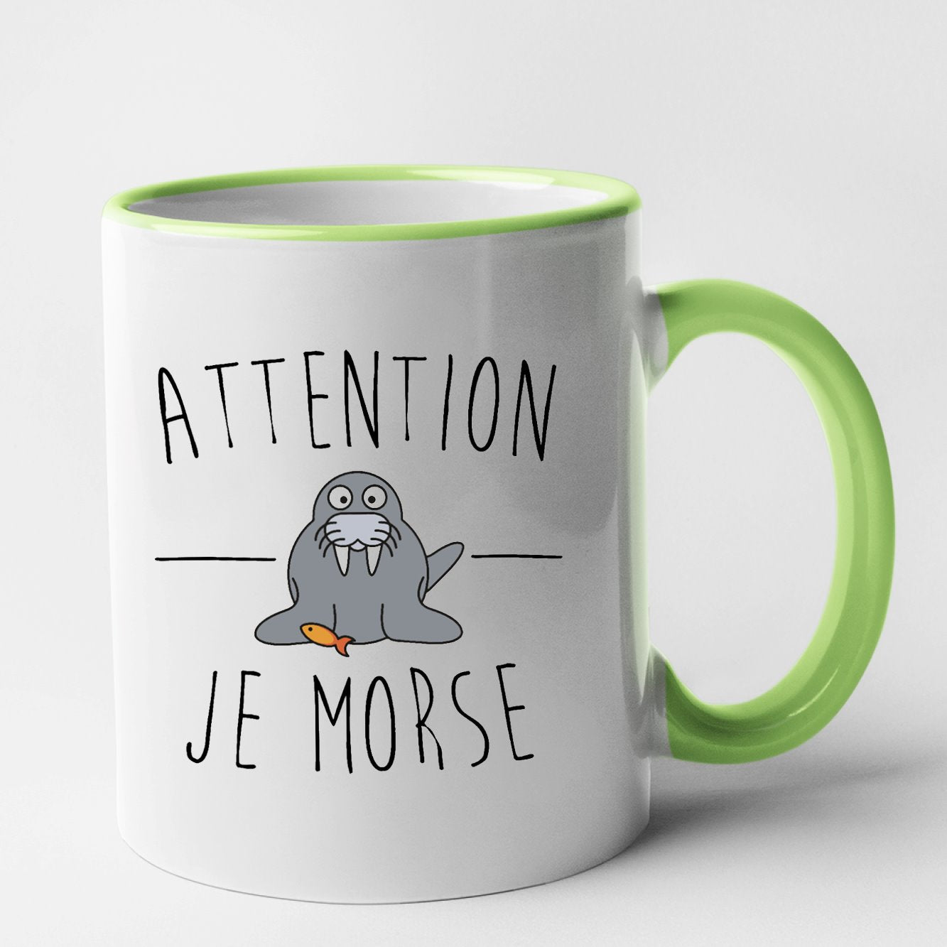 Mug Attention je mords Vert