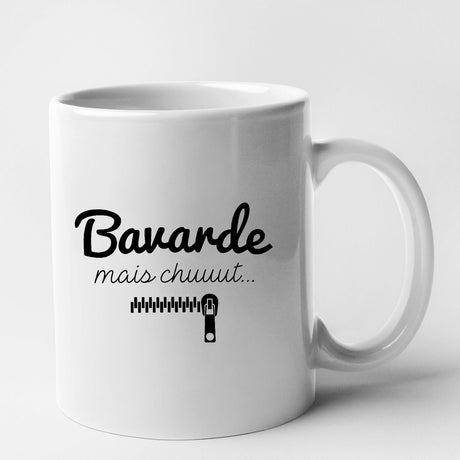 Mug Bavarde mais chut Blanc