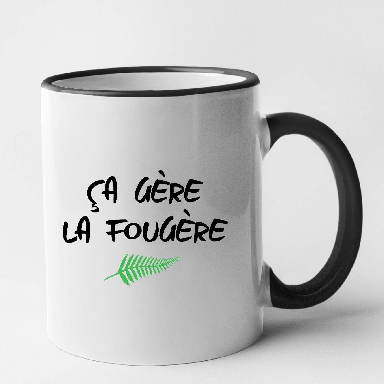 Mug Ça gère la fougère Noir