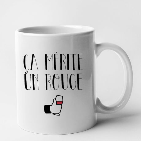 Mug Ça mérite un rouge Blanc