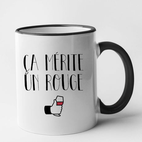 Mug Ça mérite un rouge Noir