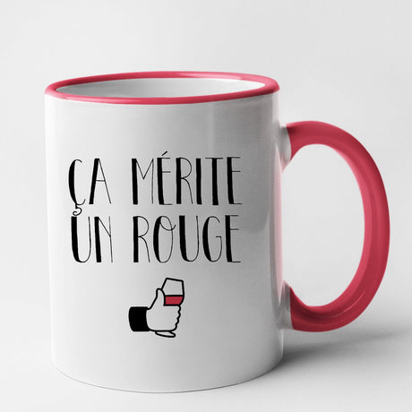 Mug Ça mérite un rouge Rouge