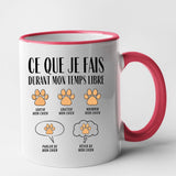 Mug Ce que je fais durant mon temps libre Chien Rouge