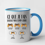 Mug Ce que je fais durant mon temps libre Jeux vidéo Bleu