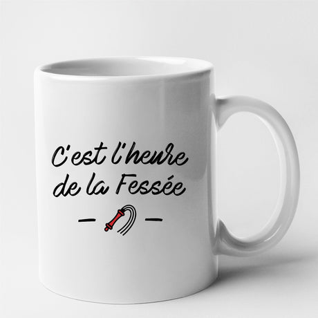 Mug C'est l'heure de la fessée Blanc