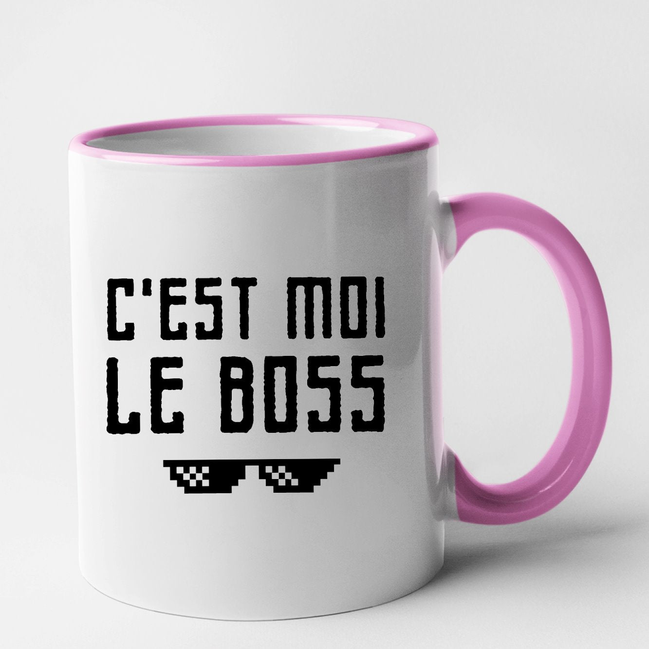 Mug C'est moi le boss Rose