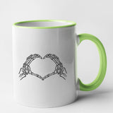 Mug Coeur mains squelette Vert