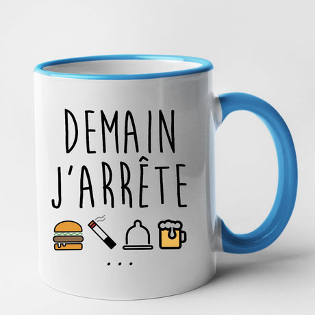 Mug Demain j'arrête Bleu