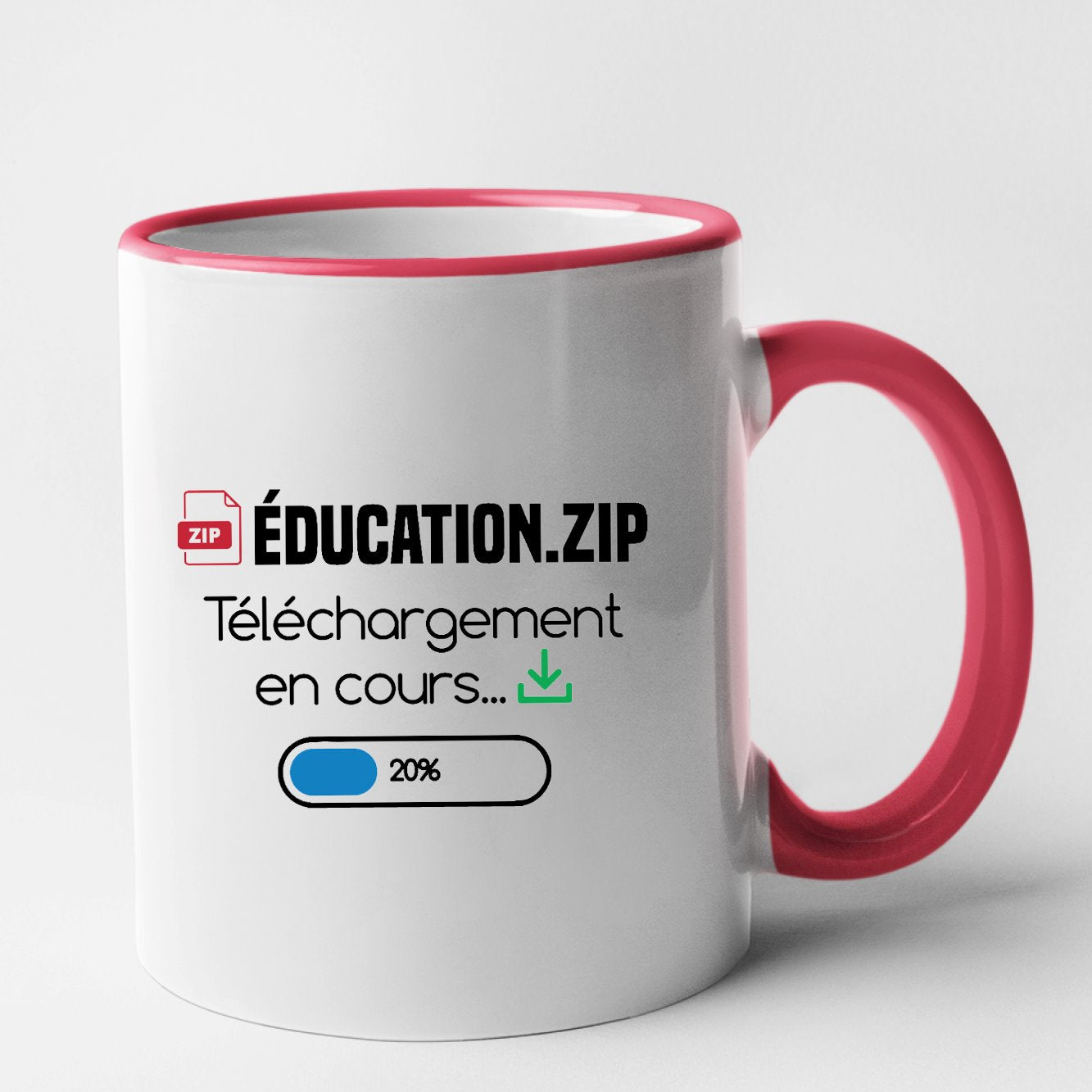 Mug Éducation téléchargement en cours Rouge