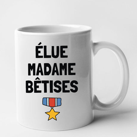 Mug Élue madame bêtises Blanc