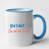 Mug En fait je m'en fous Bleu