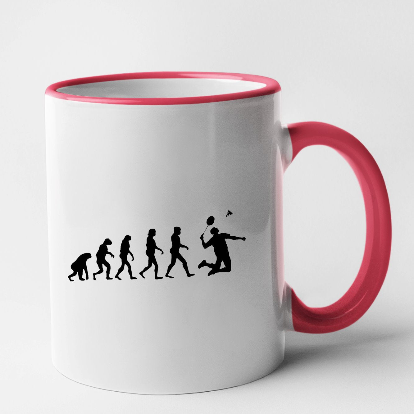 Mug Évolution badminton Rouge