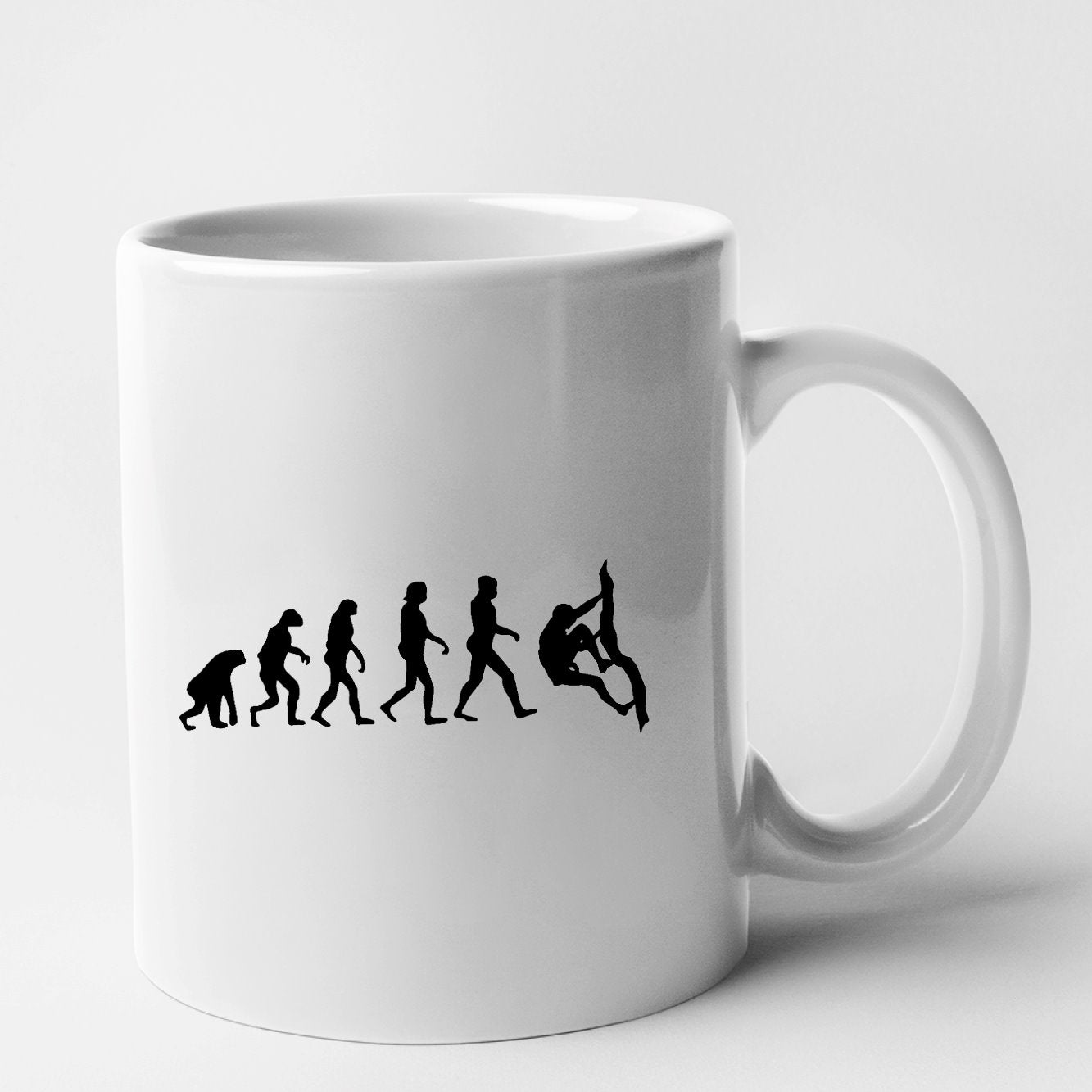 Mug Évolution escalade Blanc