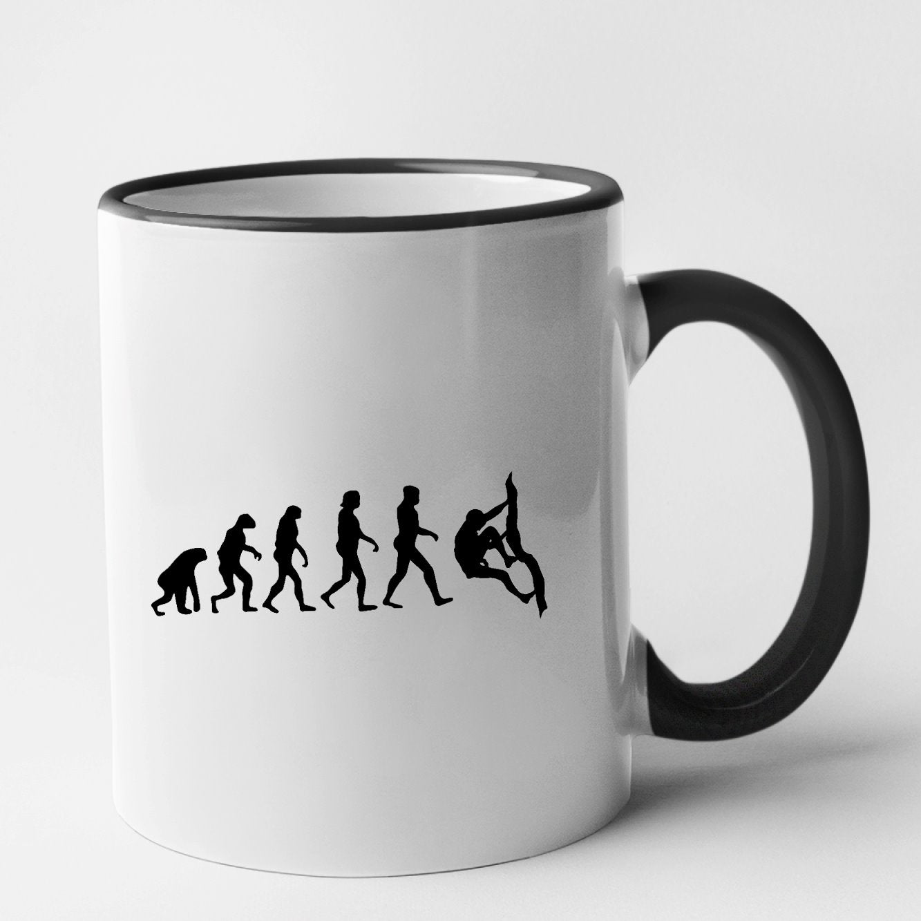 Mug Évolution escalade Noir