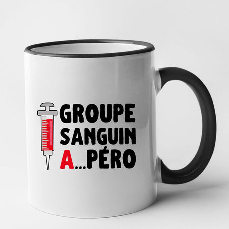 Mug Groupe sanguin Apéro Noir
